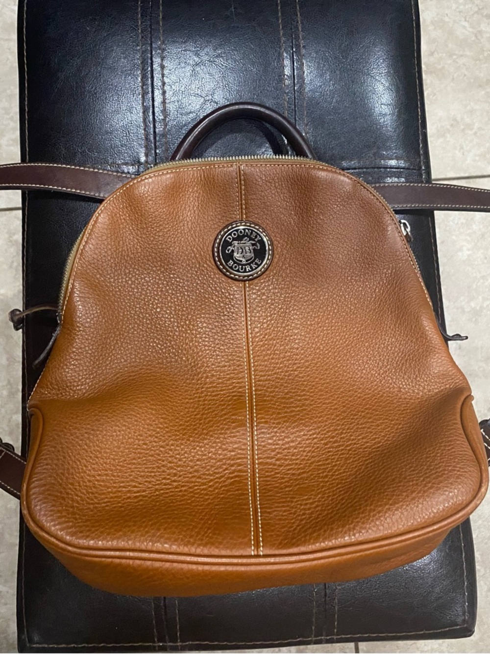 Vintage 2003 Dooney and Burke All Weather Leather 2 Mini Backpack - Picture 6 of 10
